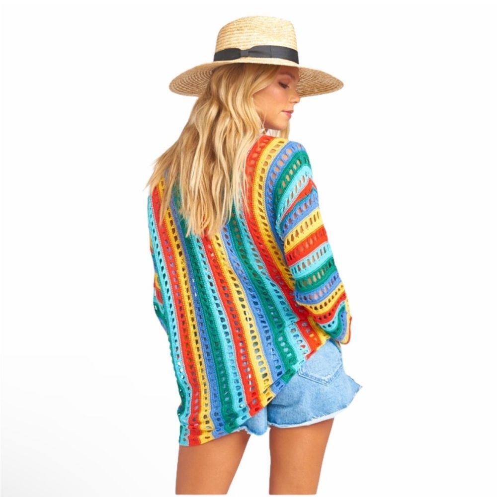 Show Me Your Mumu Cruz Sweater Rainbow Tropic Knit Size Medium - Picture 2 of 13